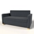 Compact Dark Gray Sofa Bed 3D model small image 1