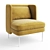 Sophisticated Velvet Lounge Chair 3D model small image 1