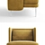 Sophisticated Velvet Lounge Chair 3D model small image 2