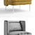 Sophisticated Velvet Lounge Chair 3D model small image 3
