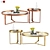 Aula Brass & Glass Coffee/Side Table 3D model small image 1