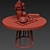 Modern Blue Chair Set - Modrest Gloria 3D model small image 2