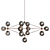 Elegant Bronze Diamond Chandelier 3D model small image 1