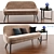 Modern 3-Piece Sofa Set with Coffee Table 3D model small image 1