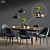 Modern Modrest Gloria Dining Set 3D model small image 1