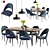 Modern Modrest Gloria Dining Set 3D model small image 2