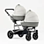 Double Delight: Twin Newborn Carriage 3D model small image 2