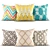 Elegant Embellished Throw Pillows 3D model small image 1