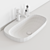 Moon 5512: Stylish Inset Ceramic Washbasin 3D model small image 3