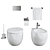 Villeroy & Boch Aveo Toilet/Bidet Set 3D model small image 2