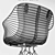 Sleek Wire Dining Chair 3D model small image 3