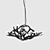 12 Antler Black Chandelier - Roll & Hill 3D model small image 1