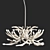 Elegant 24-Antler White Chandelier 3D model small image 1