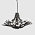 Elegant Black Antler Chandelier 3D model small image 1