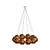 Copper Textured Pendant Ball Chandelier 3D model small image 3