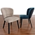 Contemporary Minotti Aston Chair: Parquet-Inspired Design 3D model small image 1