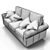 Beige Sofa Bed - FIXHULT, IKEA 3D model small image 3