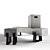 Modern Concrete Bench and Stools Set 3D model small image 1