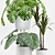 Tropical Plant Collection with Metal Pot 3D model small image 2