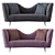 Elegant Eva Velvet Sofa 3D model small image 1