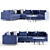 Elegant EJ 320 Spring Sofa Set 3D model small image 1