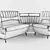 Versatile Kitchen Sofa 3D model small image 3