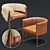 Wexler Barrel Back Leather Armchair & Bar Stool Set 3D model small image 1