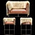 Wexler Barrel Back Leather Armchair & Bar Stool Set 3D model small image 2