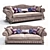 Classic Three-Seater Sofa with Stylish Details 3D model small image 1