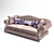 Classic Three-Seater Sofa with Stylish Details 3D model small image 2