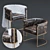 Wexler Barrel Back Leather Armchair & Bar Stool Set 3D model small image 1