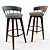 Modern Leather Bar Stool 3D model small image 1