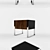 Modern Chrome Bedside Table 3D model small image 2