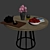 Elegant Parquet Dining Chair Set 3D model small image 3