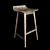 Rustic Wood Counter Stool 3D model small image 2