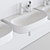 Sleek Moon Collection: Wall-Mounted Ceramic Washbasins 3D model small image 3