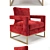 Modern Velvet Armchair 3D model small image 2