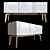 Sleek White Alba Credenza 3D model small image 1