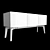 Sleek White Alba Credenza 3D model small image 2