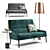 Ligne Roset Modern Trio: Long Island Sofa, Cupidon Table, Pascal Mourgue Floor Lamp 3D model small image 1