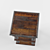 Vintage Carved Oak Side Table 3D model small image 2