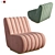 Sophia Velvet Sofa: Modern Elegance 3D model small image 1