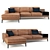 Cana Leather Sectional: Luxurious Comfort in Premium Vray Leather 3D model small image 1