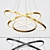 Glimmering Golden Circles - Modern Black and Gold Chandeliers 3D model small image 1