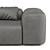 Sleek Leather Sofa 3D model small image 3