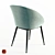 Velvet Spindle-Leg Dining Chair 3D model small image 2