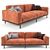 Elegant Naviglio Velvet Sofa 3D model small image 1