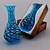Designer Turquoise Glass Vase 3D model small image 1