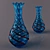 Designer Turquoise Glass Vase 3D model small image 2