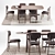 Elegant Cream Table Set 3D model small image 1